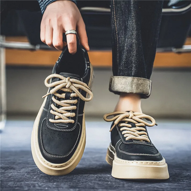 Men's Casual Shoes 2026 New Autumn Thick Bottom Heightening Sports Trendy Shoes Comfortable All-Match Leisure Footwear