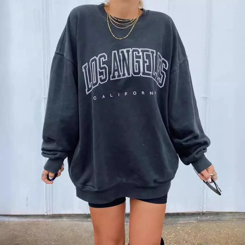 

Autumn New Sweat Shirt European And American Casual Letter Printing Loose Women's Tops Long Sleeve T-shirt