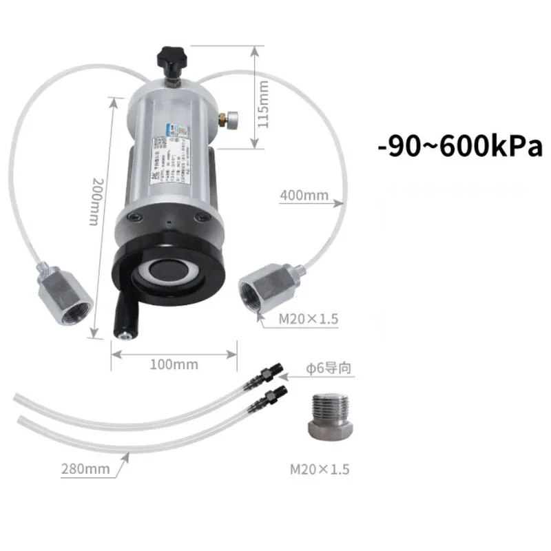 Handheld low-range air pressure tester and calibrator -90 to 600 kPa, portable micro-pressure pump