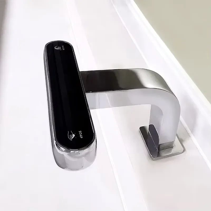 for Deluxe 2 Pack Desk Mounted Brass Faucet and Foam Automatic Sink Soap Dispenser with 1L 3L Bottle