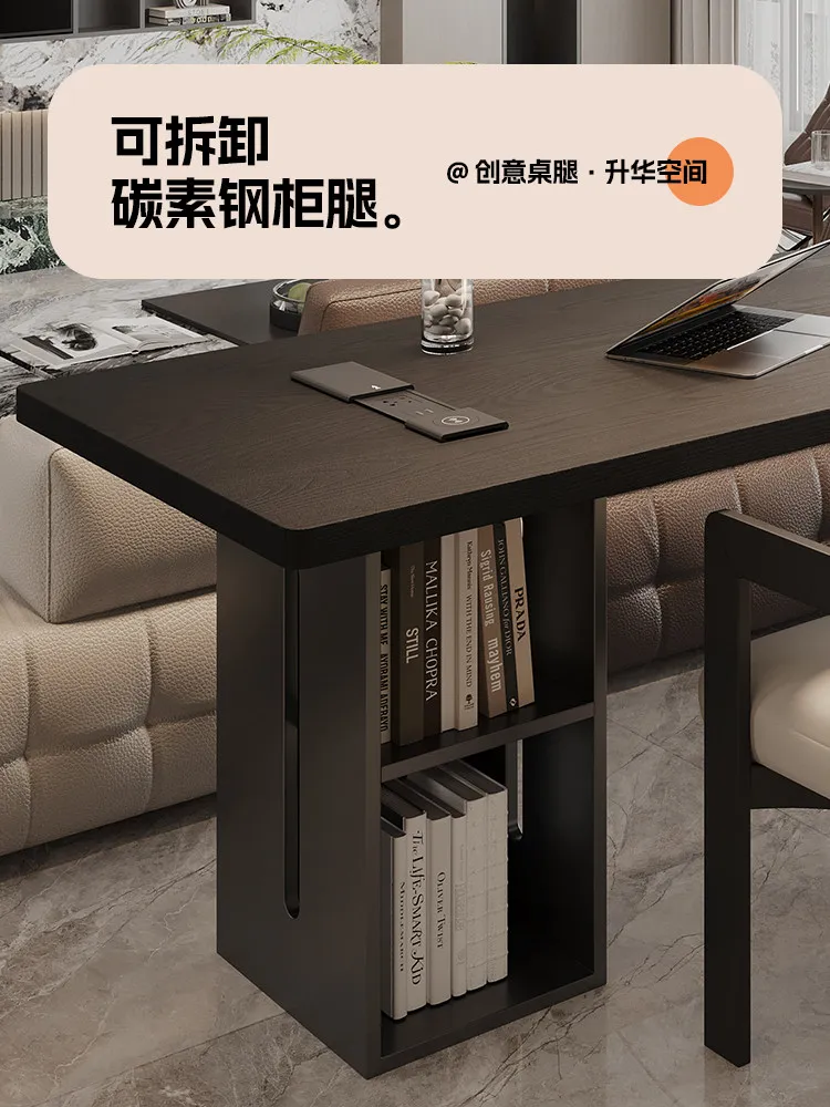 Desk with socket Double study table Household living room Italian horizontal hall Long table behind sofa