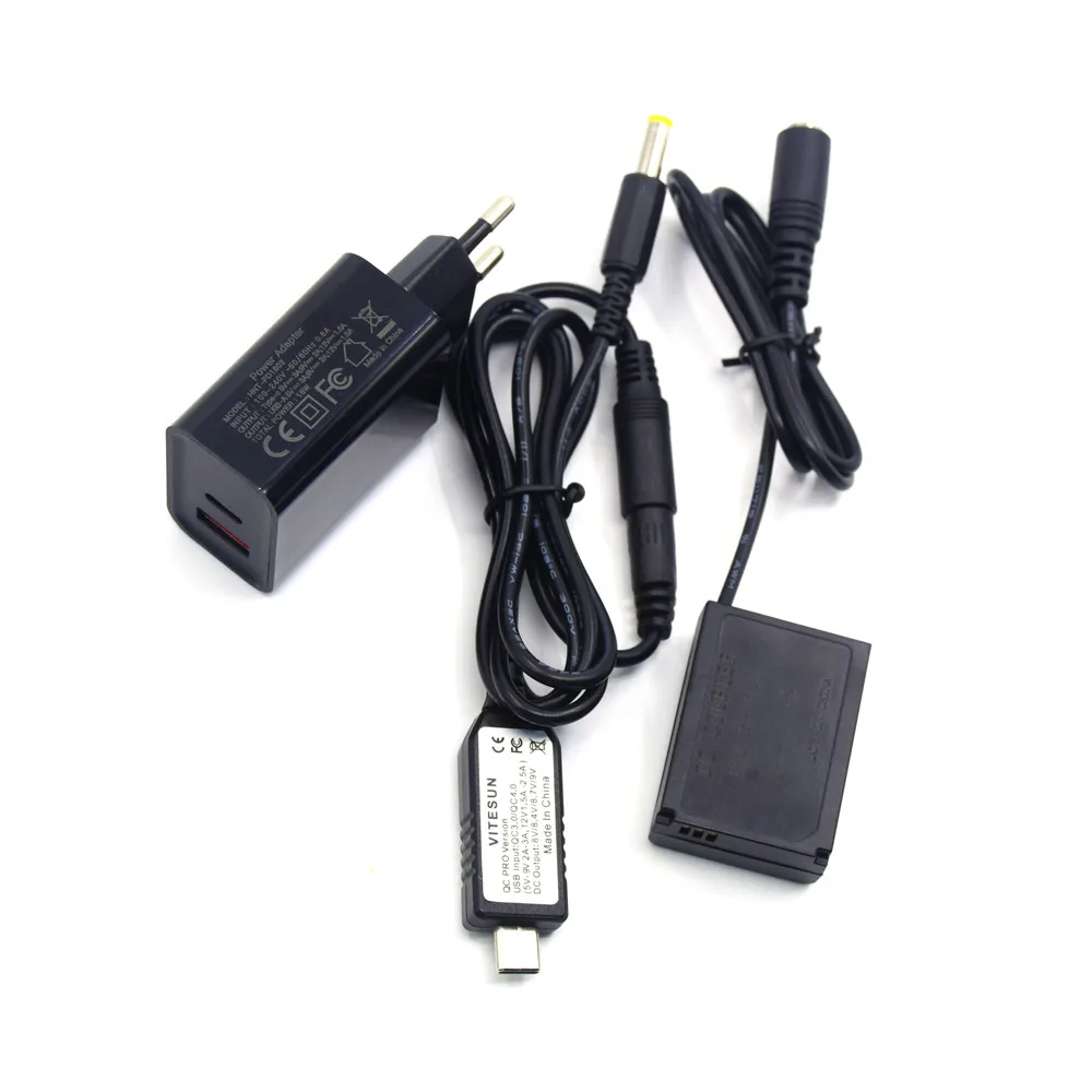 PD 9V Decoy Digital Display Cable Charger+BP1030 BP-1030 Dummy Battery Couple for Samsung BP1130 NX200 NX210 NX300 NX1000 NX2000