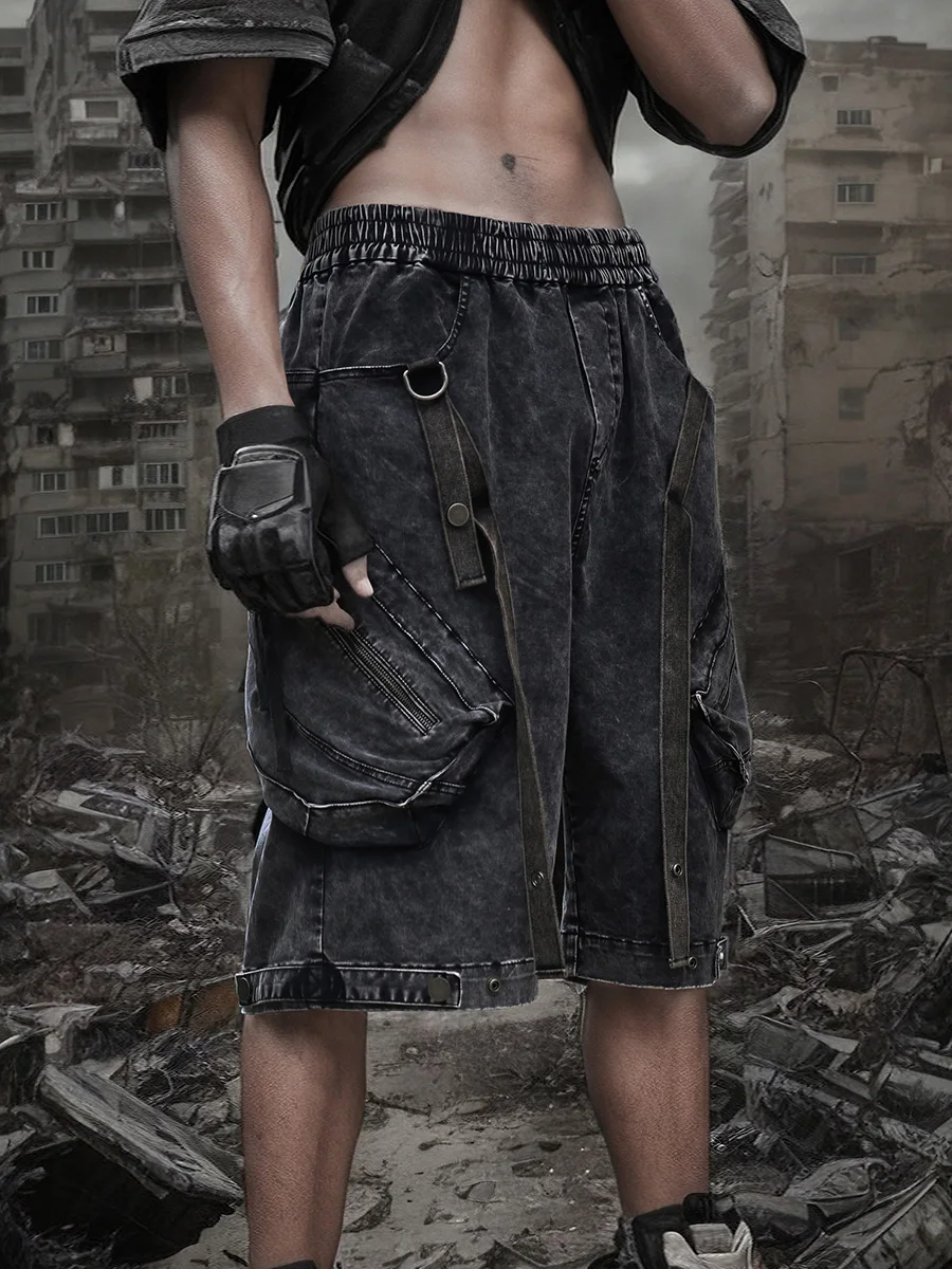 

Wasteland Style Dark Avant-Garde Niche Designer Distressed Shorts Men's Casual Pants