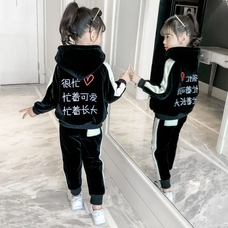 

Комплект одежды для девочек Осенне-зимняя куртка + брюки Брюки 3 шт. Детская одежда для девочек-подростков Одежда для девочек 8 10 11 12 лет