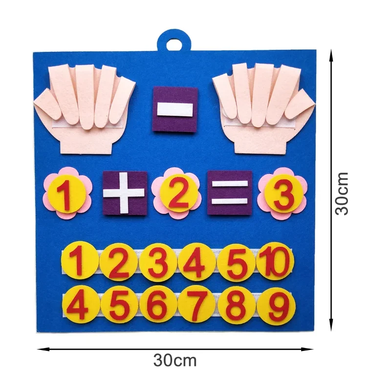 Kid Montessori Toys Felt Finger Numbers Math Toy bambini che contano l\'apprendimento precoce per i più piccoli l\'intelligenza sviluppa 30*30cm