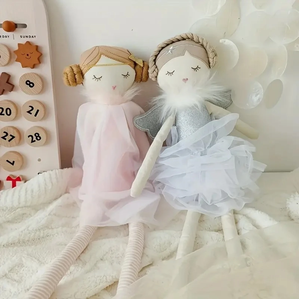 Nordic style doll angel puppet flower fairy ballet long-legged puppet play house toy baby girl birthday gift