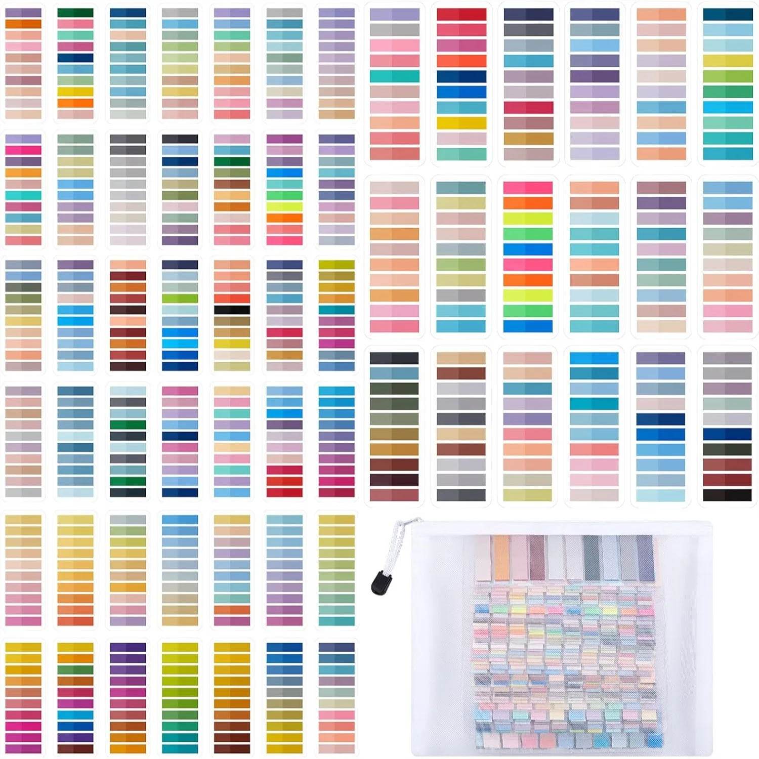 

12000 Pcs Sticky Tabs for Books Transparent with Storage Bag Multicolor Annotation Page Markers Writable for Reading Supplies