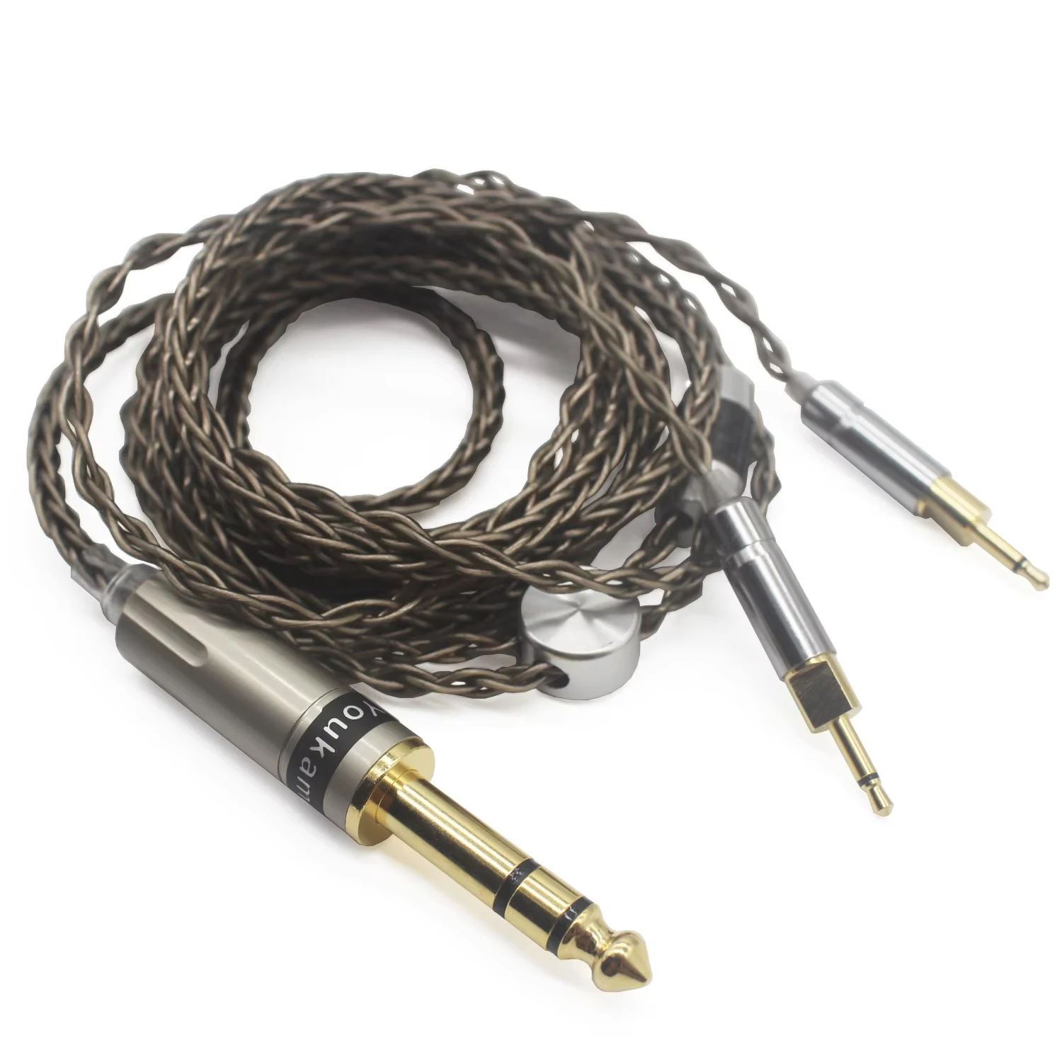 Kabel słuchawkowy Youkamoo 6,35 mm kompatybilny z słuchawkami Sennheiser HD700 HD 700 8-rdzeniowy posrebrzany kabel zamienny