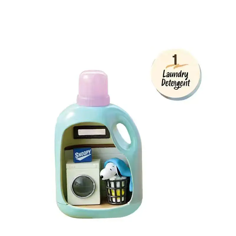 

Rement Snoopy Life in a Bottle Happy Everyday Life Mini Diorama Figure Blind Box Collection Cute Bottle Scene Desk Decor