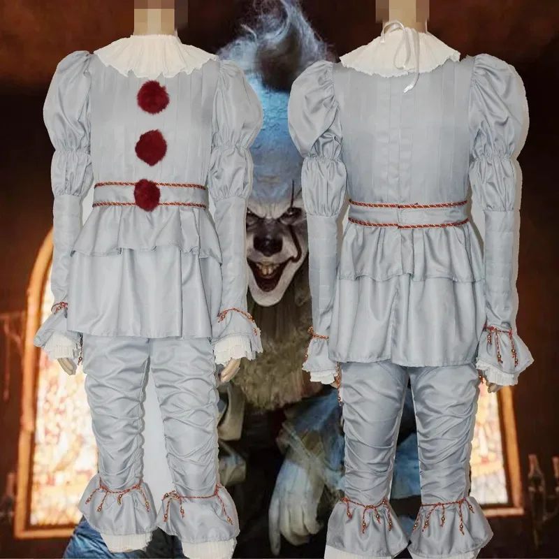 

XT8New Halloween Adult Men Clown Cosplay Costume Carnival Party Boys Girls Stage Performance Villain Vintage Clothing SetXT6@!