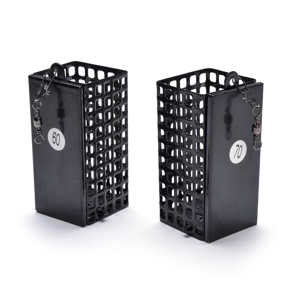 NGB 30g 40g 50g 60g 70g 80g 90g 100g Square Metal Feeder Bait Cage Container Bait Basket Holder Wire Carp Fishing Sinking