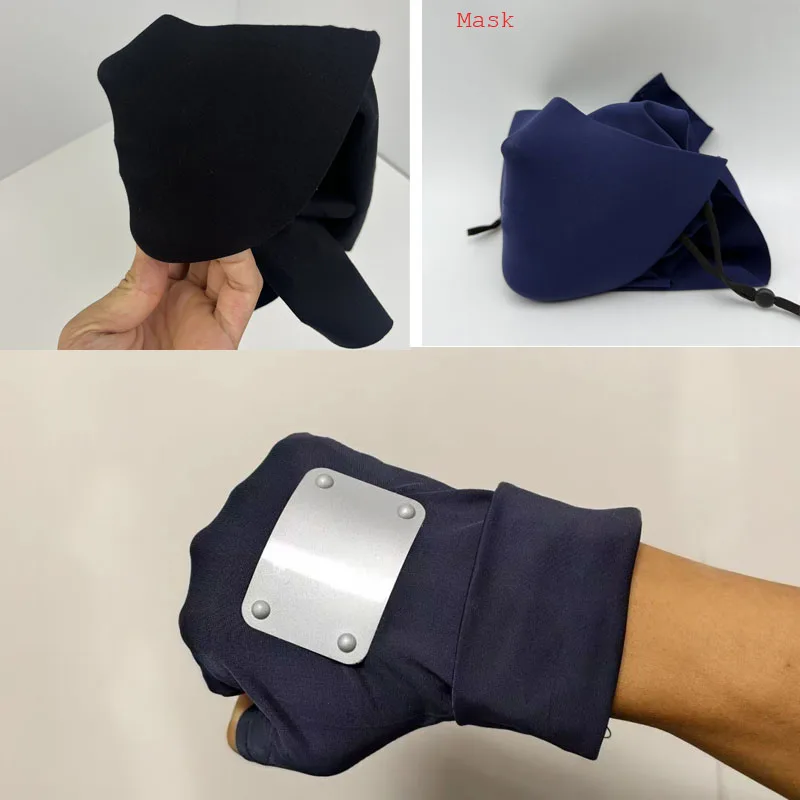 Image of Neue Ninja Kakashi Maske Handschuh Cosplay Damen Herren Verbesserte Blaue Accessoires