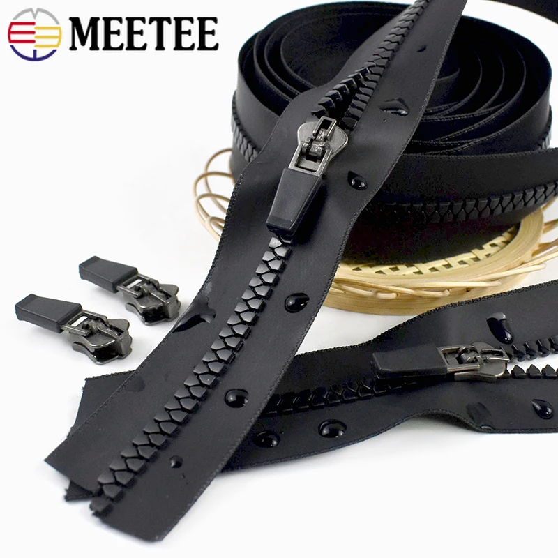 

2/5/10M 5# Resin Zipper with Sliders Waterproof Zips for Raincoat Clothes Decor Zip Easy Repair Zippers DIY Sewing Accessories