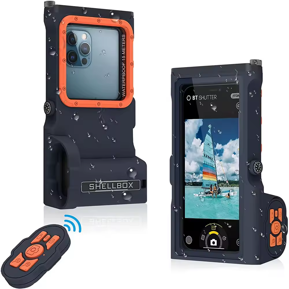 Professionale 15 m/50 piedi Immersioni Surf Nuoto Snorkeling Foto Video Custodia impermeabile Bluetooth per tutti iPhone Samsung Huawei