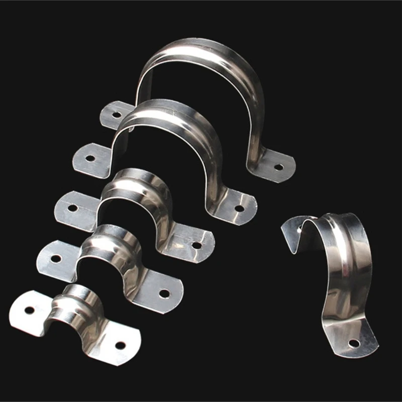 Abrazaderas correa tubo rígido acero inoxidable, soporte correa orificios, 100/50 Uds.