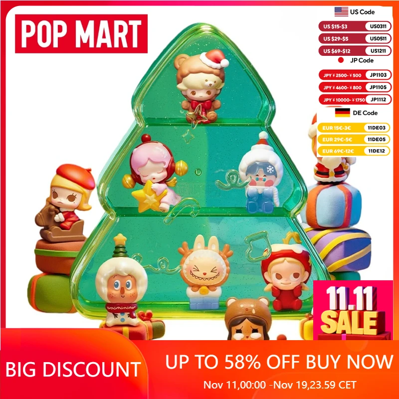 POPMART Bubble Cutie Xmas Gift Giveaway Series оригинальные наборы кукол-сюрприз слепые коробки модные коллекционные настольные украшения игрушка