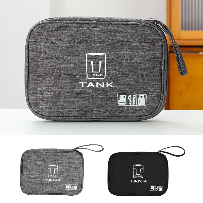

Car Logo Digital Storage Bags Electronics Organizer Bag Data Line Charger Plug Storage Tools For Great Wall GWM Tank 300 City 30