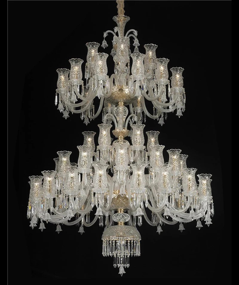 

European K9 Crystal Chandelier Light Modern Luxury Clear Pendant Lamp with Glass Lampshade for Living Room Dining Room Foyer