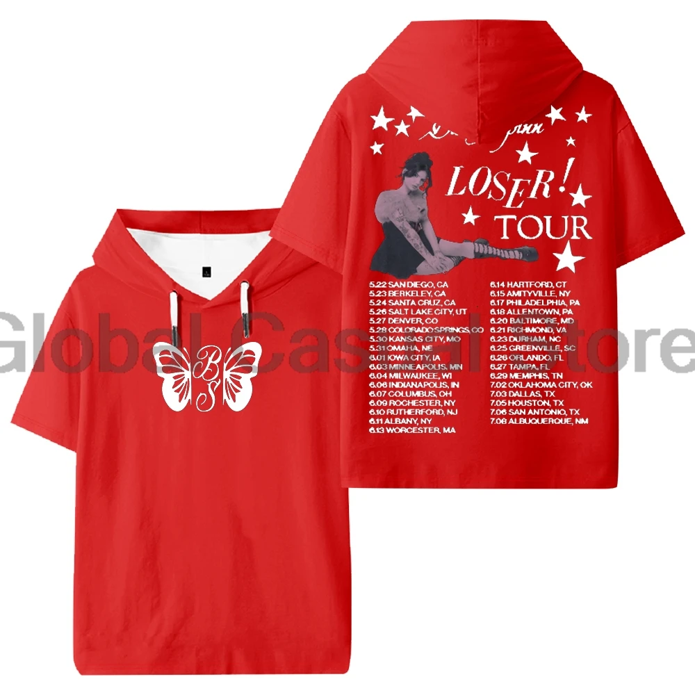 بيلي سبين لوزر تور 2025 ميرش مقنعين تي شيرت للجنسين قصيرة الأكمام تي شيرت الرجال النساء في الهواء الطلق ملابس الشارع الشهير