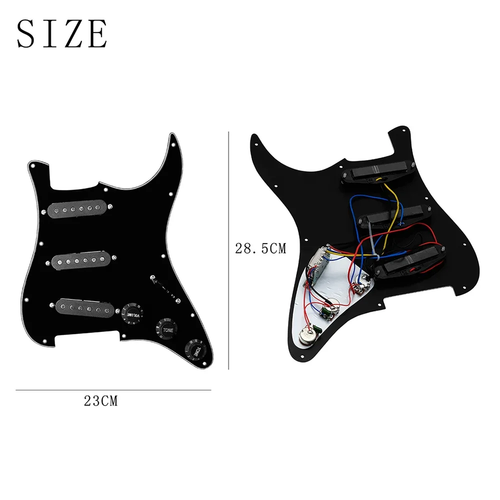 IRIN Electric Guitar Pickguard Pickups Loaded Prewired Black 11 Hole Single Coil Pickguard Pickups Parts for FD ST Style Guitar