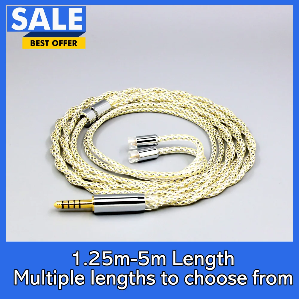

TypeS 23AWG Litz Shielding Silver OCC Earphone Cable For Sennheiser IE8 IE8i IE80 IE80s Metal Pin LN008948