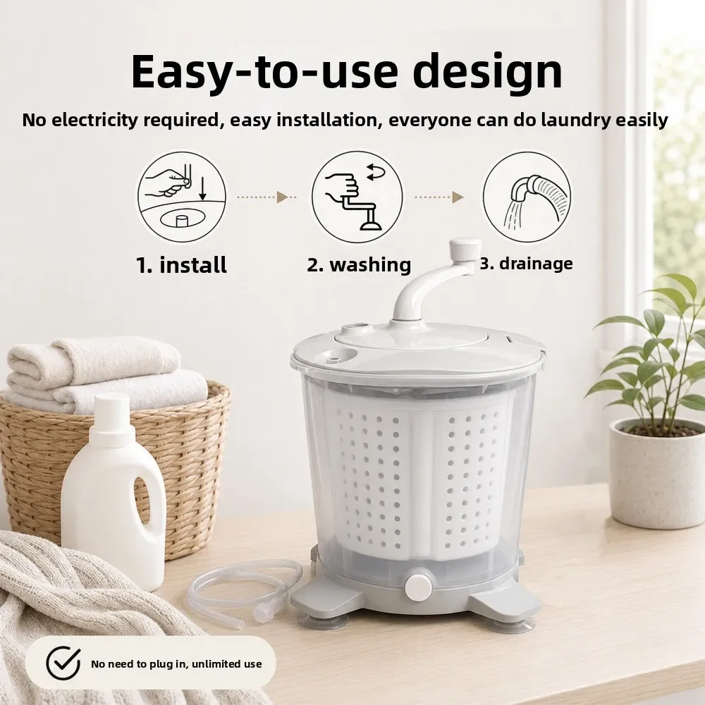 For Manual washing machine all-in-one machine for washing underwear and socks plug-in-free suitable for student dormitories