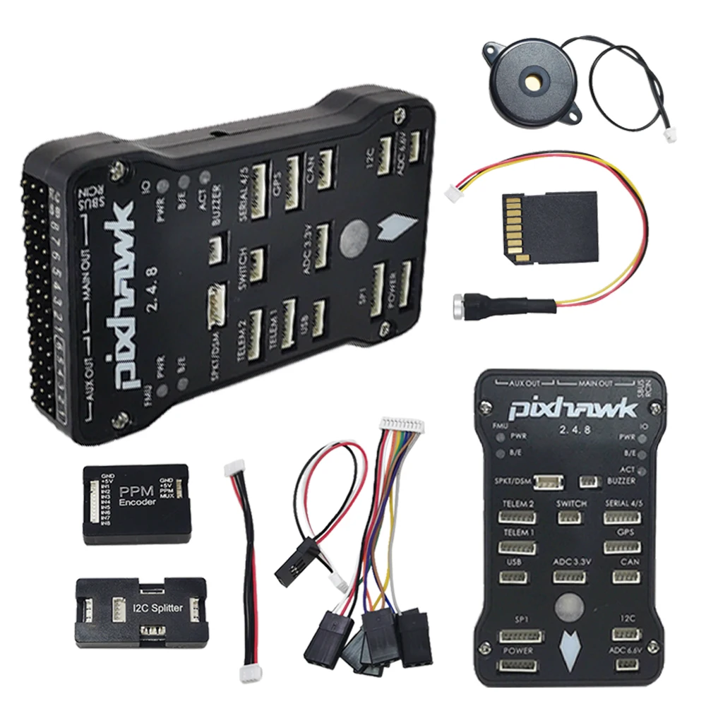 

Pixhawk Flight Controller PX4 Autopilot PIX 2.4.8 32 Bit + Safety Switch + Buzzer 4G SD +I2C Splitter Expand Module + USB cable