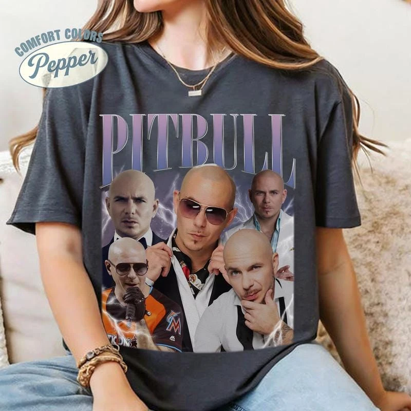 Limited Comfort Colors Pitbull TShirt, Pitbull Rapper Mr. Worldwide Music Star Bootleg Fan T-Shirt, Gift for Women and Man