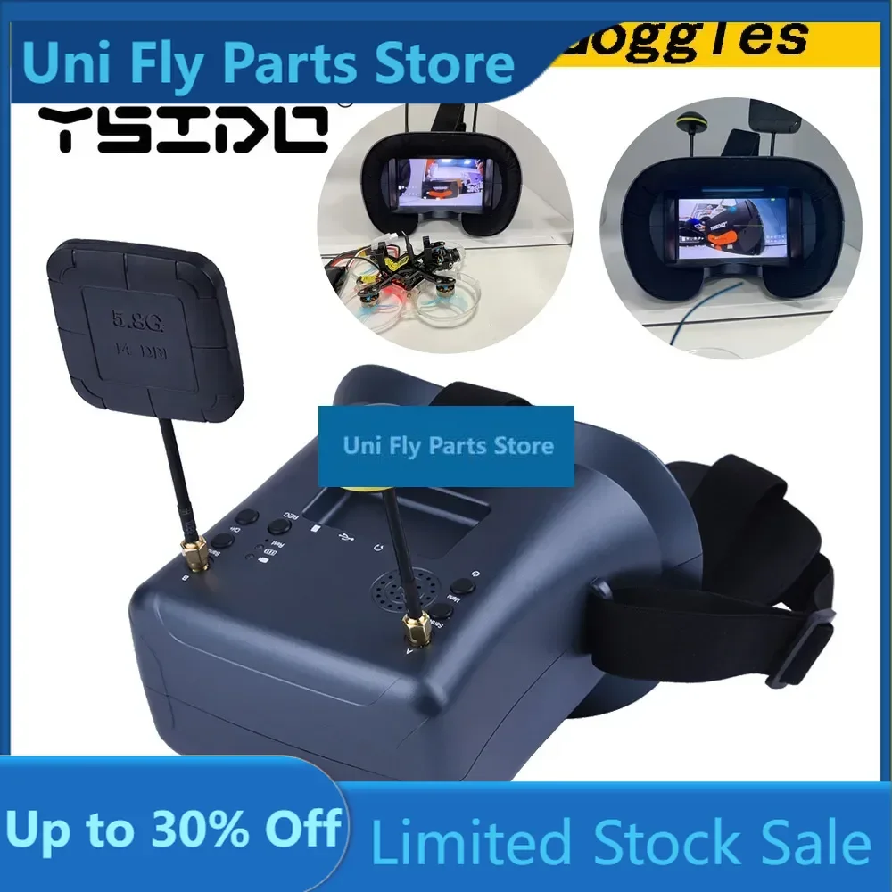 UniFly 5.8G 40CH 4.3 Inch 800*480 Video Headset HD DVR Diversity FPV Goggles With Battery For EV800D RC Model RC FPV Drone