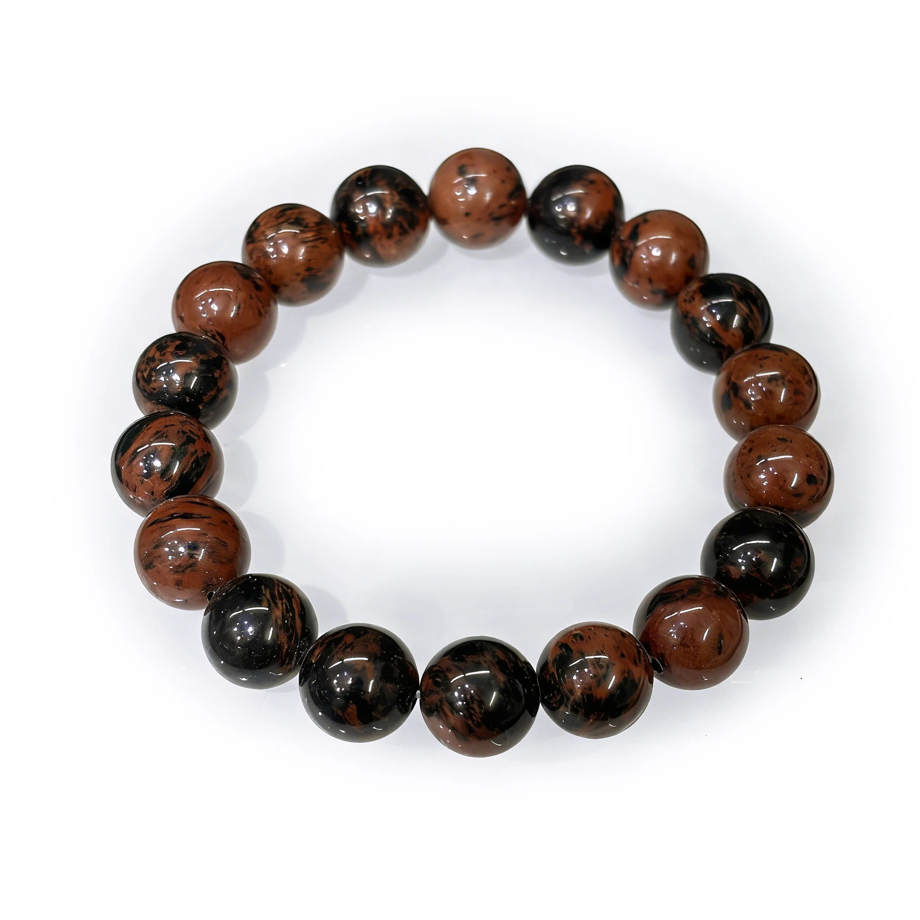 Trendy Jewelry Gift Natural Mahogany Obsidian Bracelet Meditation Tool Crystal Energy Chakra Gadget Souvenir DIY Bead Materials