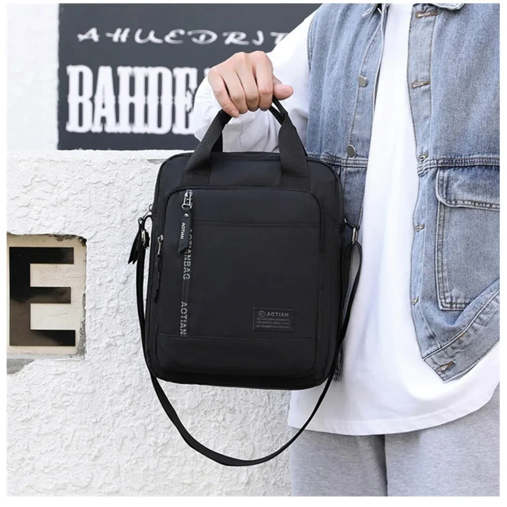

OYIXINGER Men's Shoulder Bags Mens Cross Body Bag Document Man Messenger Briefcase Male Business Handbags For A4 Magazine IPad