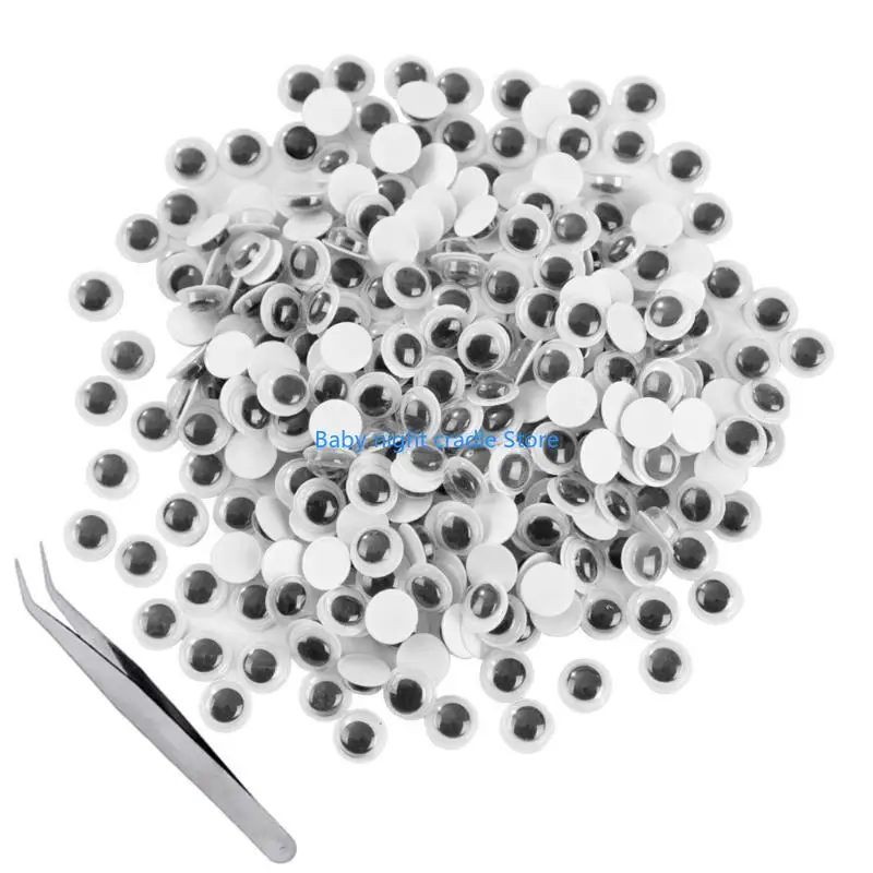 

J2FF Plastic Doll Eye Sticker Set for DIY Crafts Wiggle Plastic Safety Eyes DIY for Handmade Toy Soft Craft Crocheting