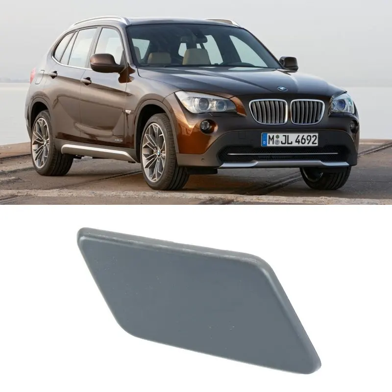 2pc Front bumper headlight water spray cover jet cap For BMW X1 E84 2009 2010 2011 2012