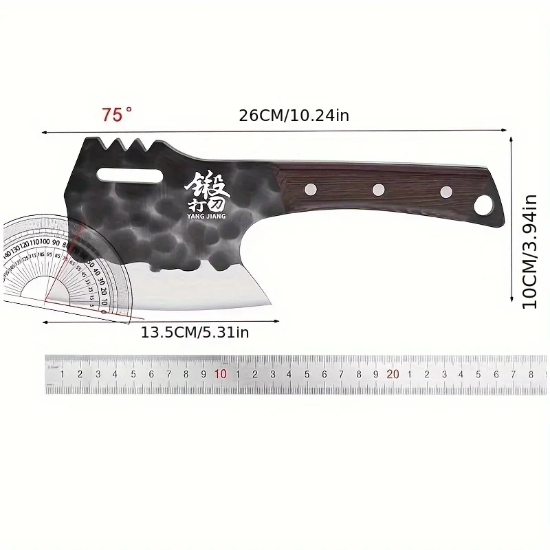 Thickened chopping knife dedicated for bone cutting, processing beef, sheep and pig bones, suitable for restaurant kitchens