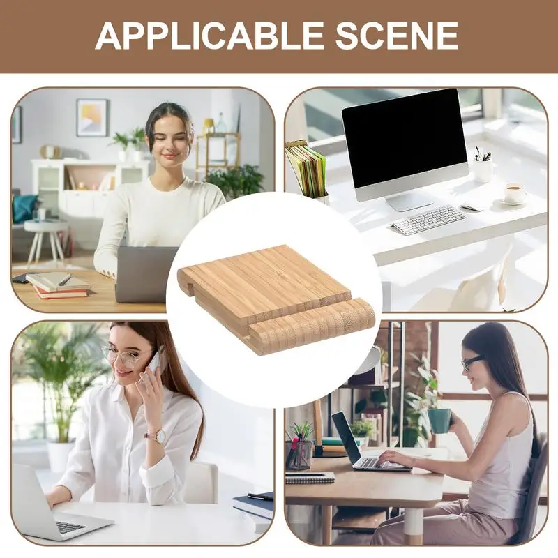 Holz Telefonst änder Holz Doppels chlitz Tablet Ständer mit stabiler Basis Holz Handy halter keine Grate für Smartphone Tablet Desktop