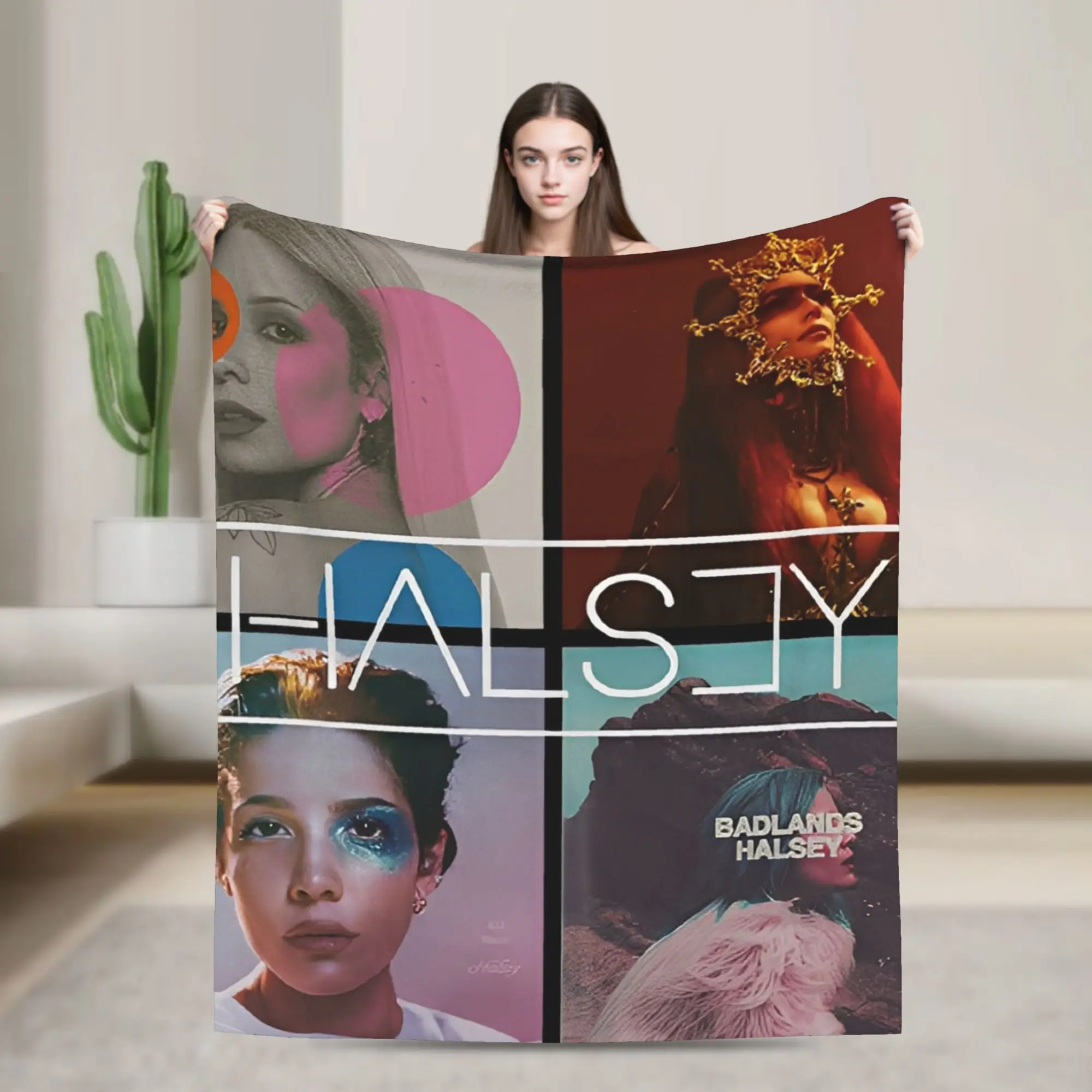 Super Soft Halsey Back To Badlands Throw Blanket Premium Fleece Flannel Lightweight Blanket Fuzzy Plush Blankets All Season Use