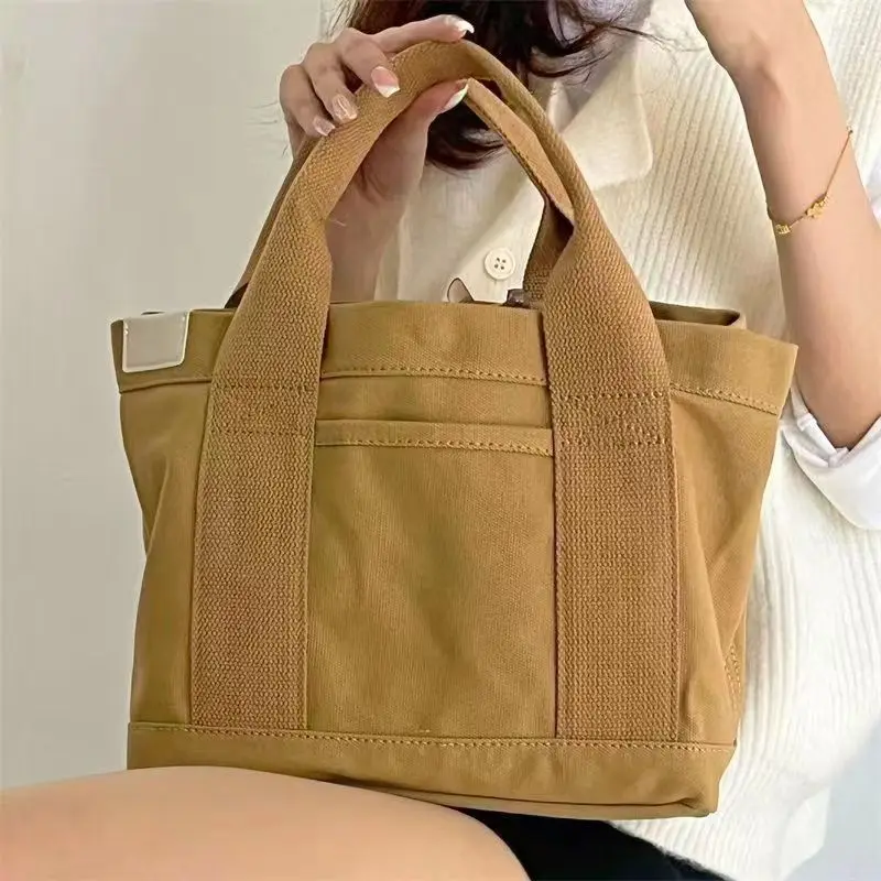 ISKYBOB Canvas Women\'s Bag for Work Commuting Carrying Bag Lunch Box Bag Large Capacity Tote Bag Student Handbag Shopping Bag