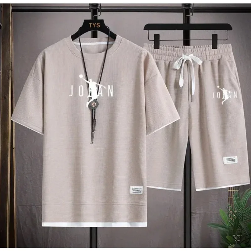 Męski zestaw na lato 2026: casualowa marynarka + T-shirt i szorty, modny designerski strój smart casual, streetwearowy dres