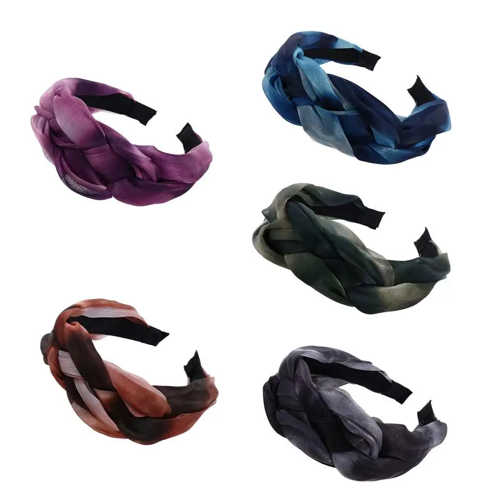 

Wide Edge Makeup Headwear Mesh Girls Female Korean Style Headband Women Headband Hair Accessories Twisted Braid Hair Hoop