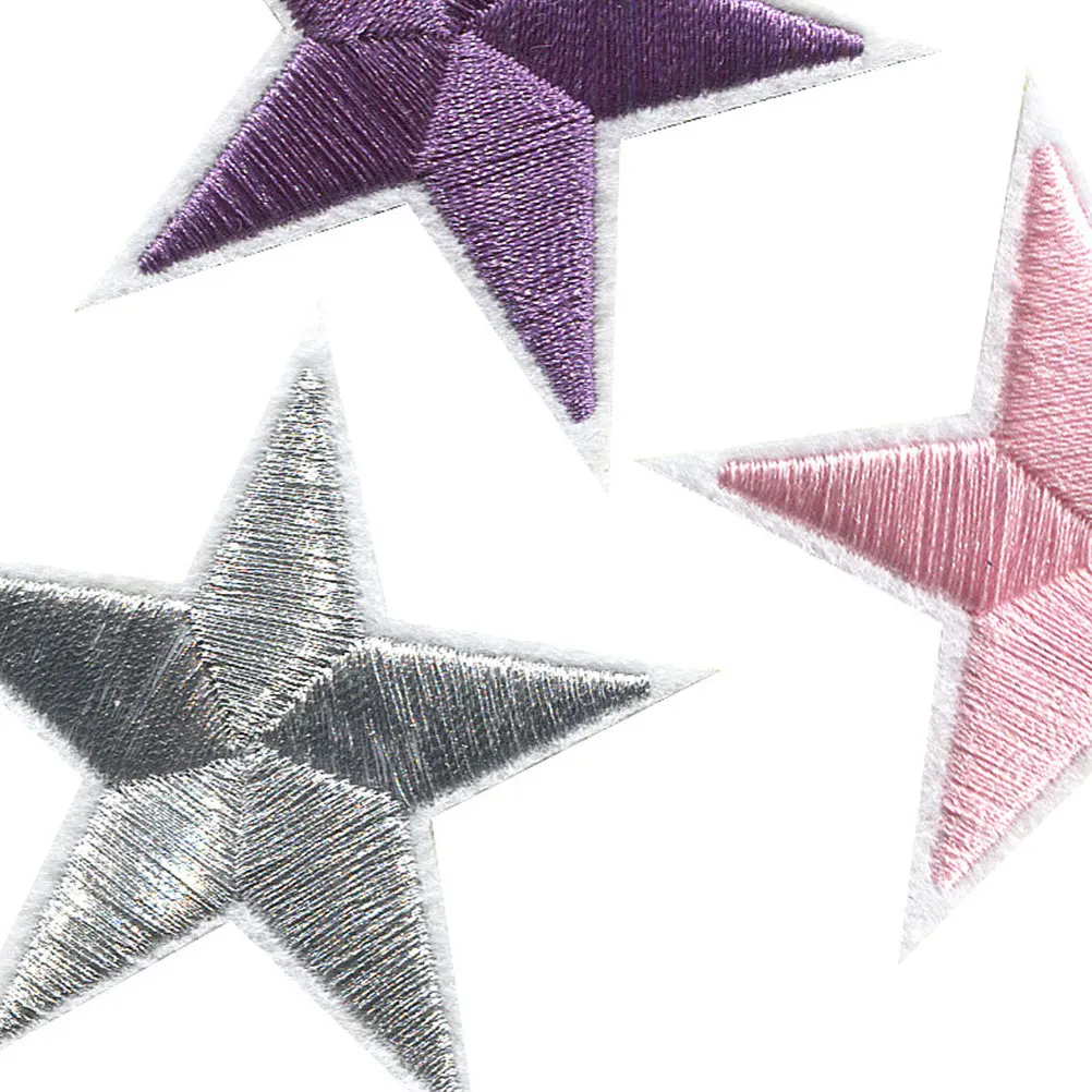 

2 Pack Five-pointed Star Cloth Sticker Safe Durable Polyester Embroidery Patch DIY Pentagram Shoe Backpack Phone Case Iron