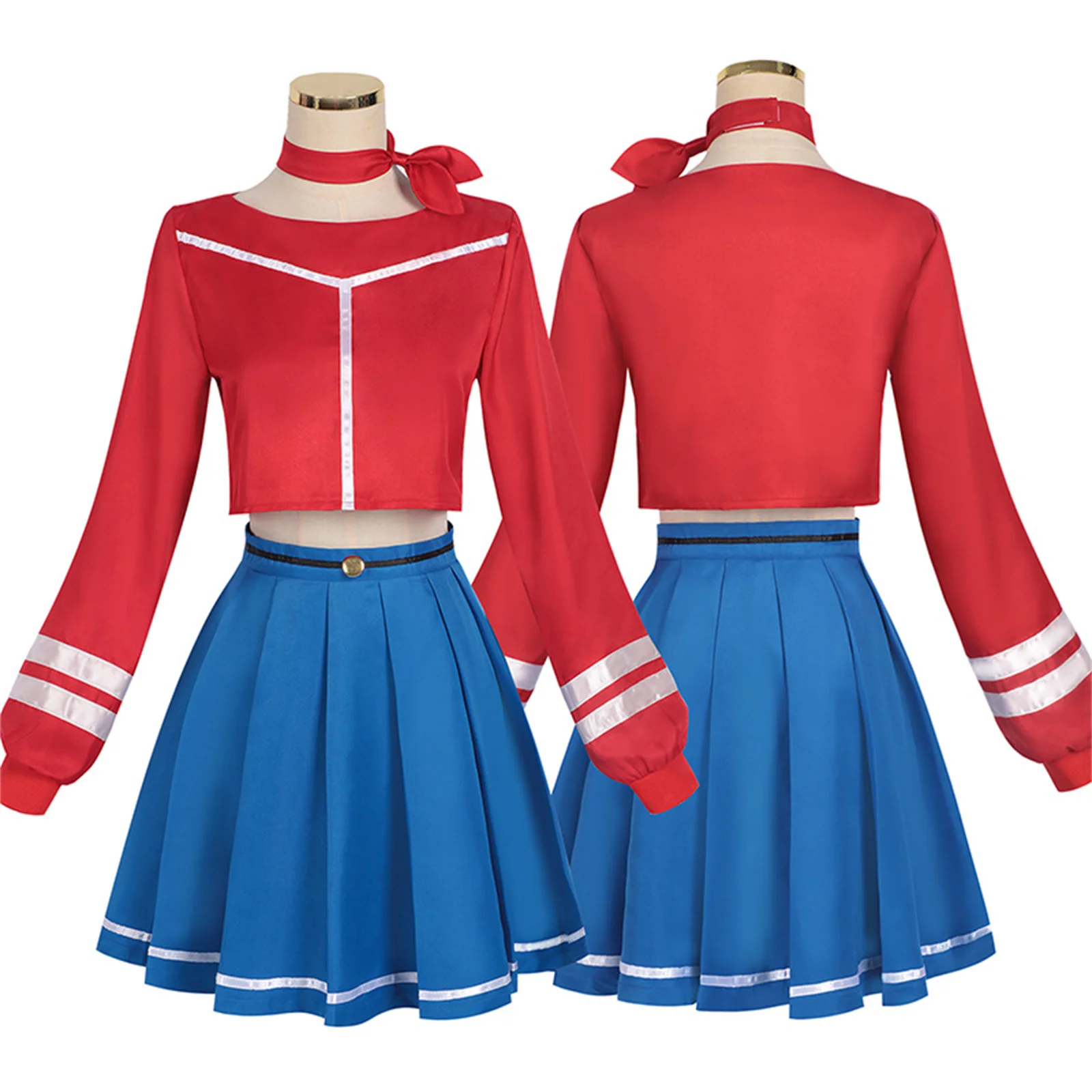 Miside تأثيري حلي ميتا بلوزة تنورة ربطة القوس فيونكة الجوارب مع عقال مجموعة كاملة لعب الأدوار Yandere ميتا تأثيري الزي هالوين