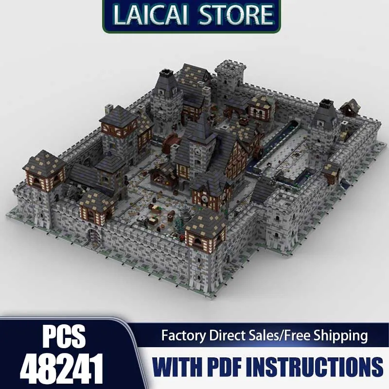 Moc Bouwstenen Middeleeuwse Modules Compleet Model Technologie Bakstenen DIY Stad Gebouw Assemblage Vakantie Bouw Speelgoed Geschenken