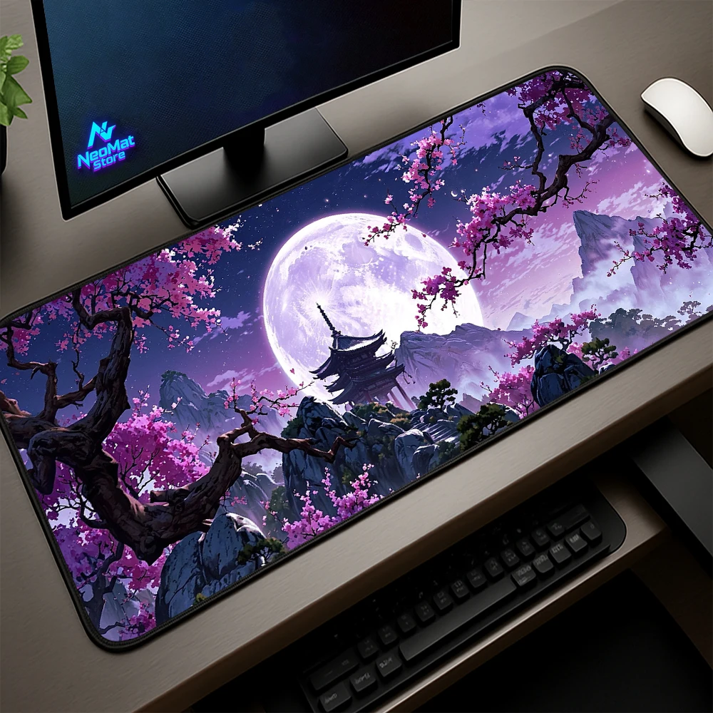 

Moon Mouse Pad Japan Large Computer Mat Desktop Accessories 90x40 120x55 Carpet Mousepads Gaming Deskpad Work Office Accessory
