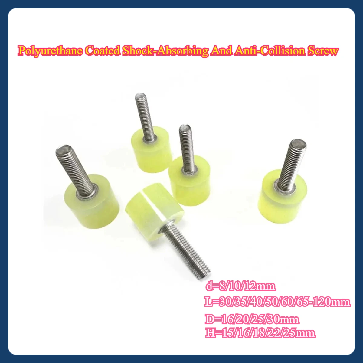 Damage Prevention 304 Stainless Polyurethane Coated Bolt Noise Reduction for Precision Equipment