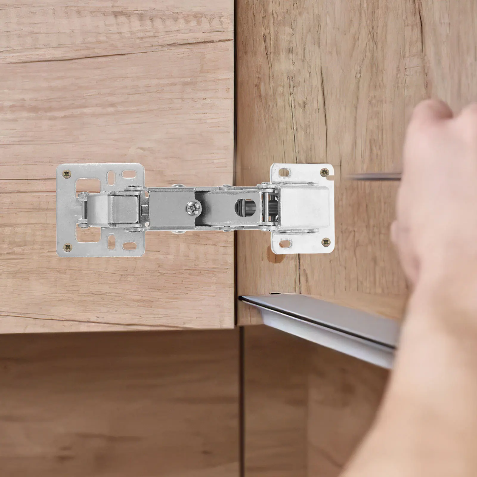 

2Pcs Durable Hydraulic Hinges for Cabinets Smooth Silent Closing Furniture Hardware Steel Concealed Kitchen Wardrobe Hinge