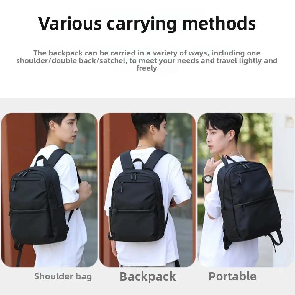 耐久性のある大容量メンズバックパック防水オックスフォード布学生スクールバッグブラックグレーマルチポケットラップトップバッグティーン学生