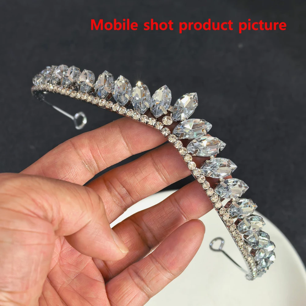Minimalist Crystal Wedding Hair Tiaras For Bridal Women Headband For Bride Hairstyle Wedding Prom Headband Hair Accessories view 2