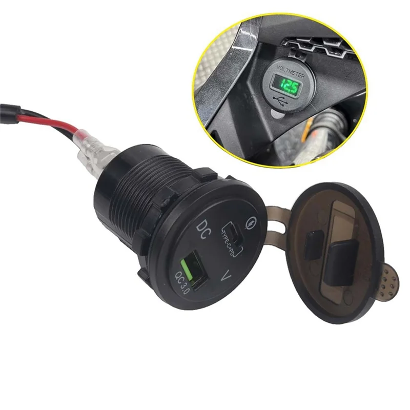 

A20K-Motorcycle USB Charger With Voltage Display USB+Type-C Port Socket For Honda CB500X Accessories