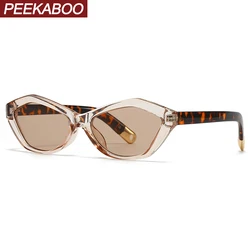 Peekaboo cat eye sunglasses uv400 female green blue retro sun glasses for women decoration ladies gift 2025 dropshipping
