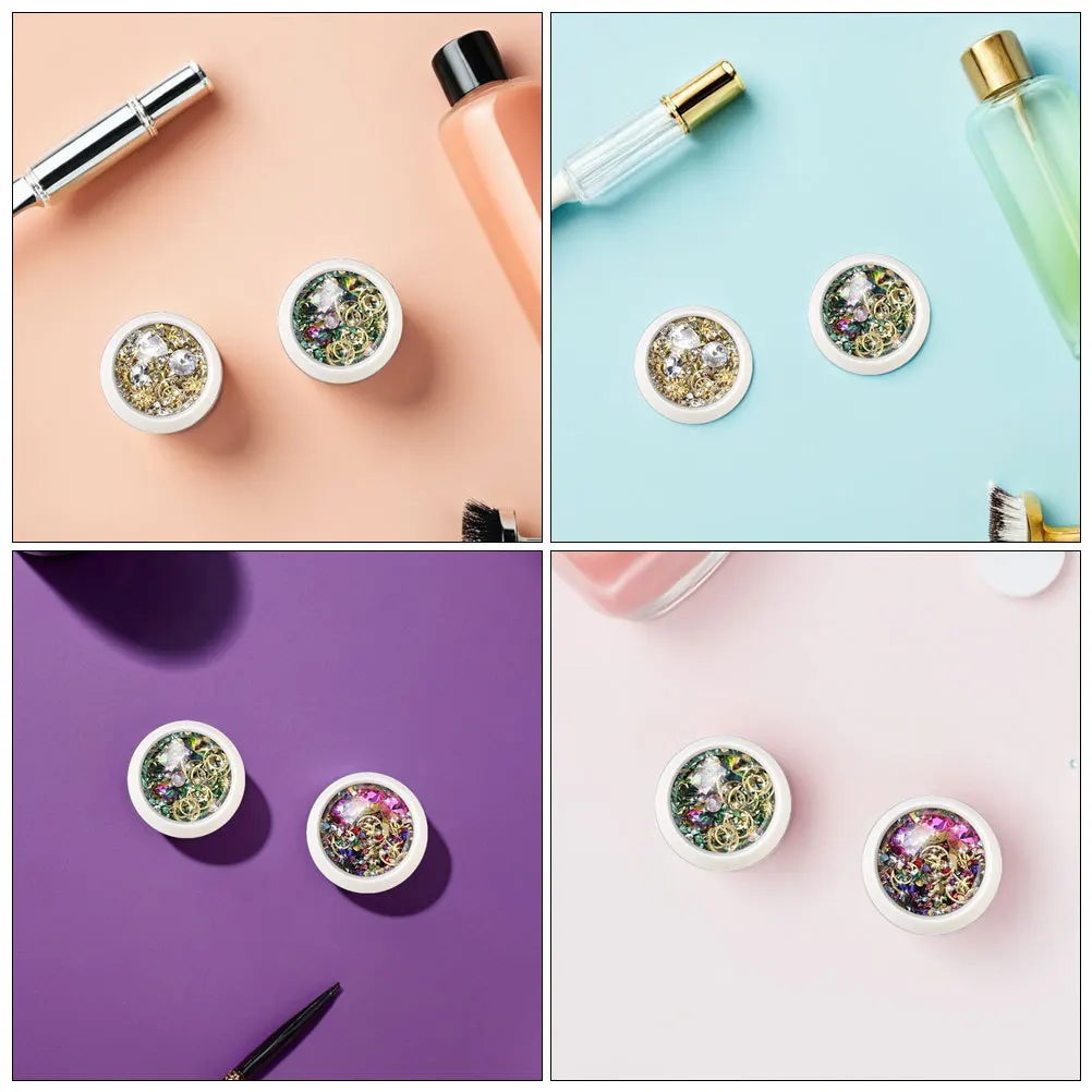 12박스 DIY 네일 참 세트 혼합형 라인스톤 보석 매니큐어 스터드 스팽글 장식품 홈 살롱 네일 아트용 액세서리